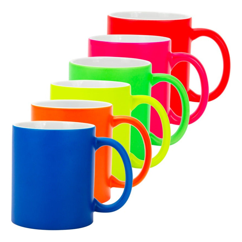 Tazón Cerámico Fluorescente Pack 6 Unidades Color A Elección