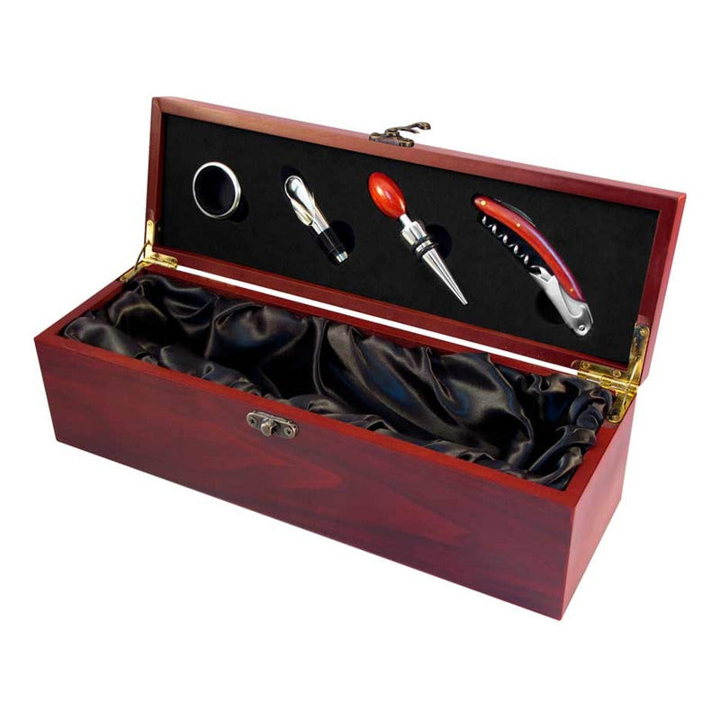 Caja De Madera Para Vino Con Accesorios Regalo
