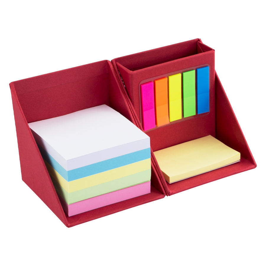 Set Cubo Organizador Ecológico Portalápices con Notas y Banderitas | 9.5 cm