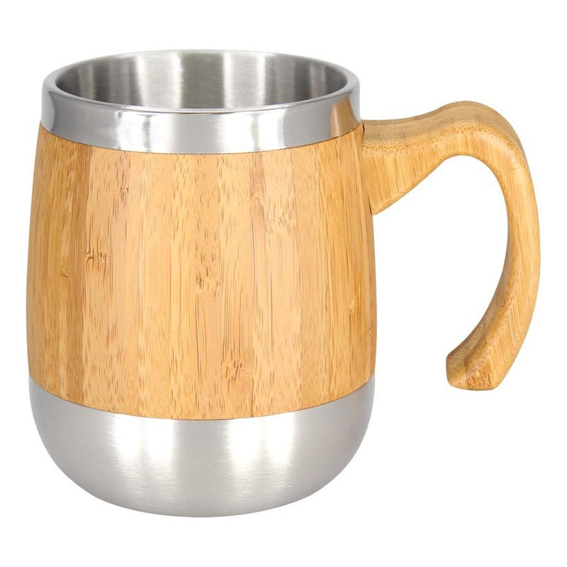 Tazón Cervecero de Bambú 450 cc con Interior de Acero Inoxidable | Chopp Ecológico