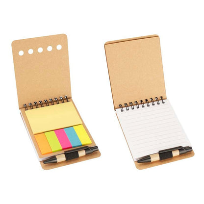 Set Libreta Ecológica de Bolsillo con Bolígrafo y Notas Adhesivas | 9x12 cm