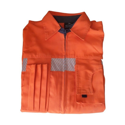 Camisa Alta Visibilidad Naranjo Fluor Con Reflectantes Mujer