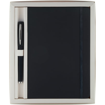 Libreta Elegante Diseño Cierre Elasticado Negro Set 2 Piezas