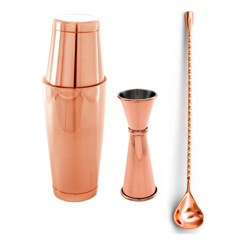 Set Coctelera Barrista 500ml Encobrizado