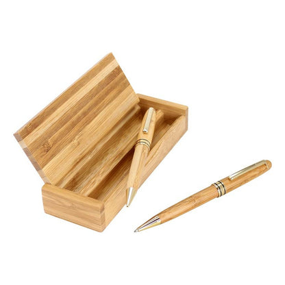 Set de Escritura de Bambú con Bolígrafo, Portaminas y Estuche Sólido | Pack x20
