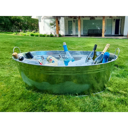 Balde Para Hielo Hielera Galvanizado Gigante De 87 Litros