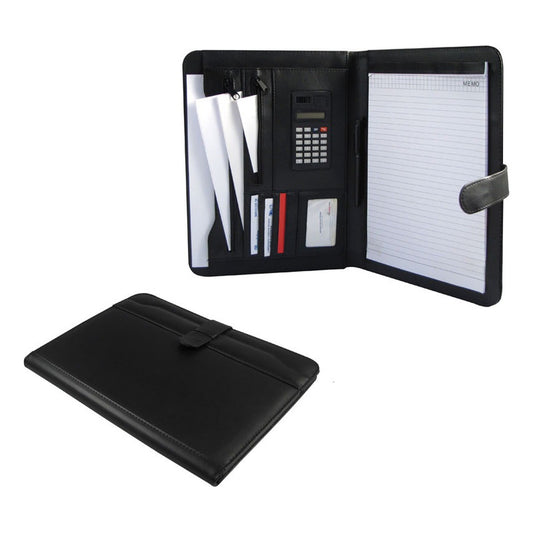 Carpeta Ejecutiva Símil Cuero + Block + Calculadora Solar