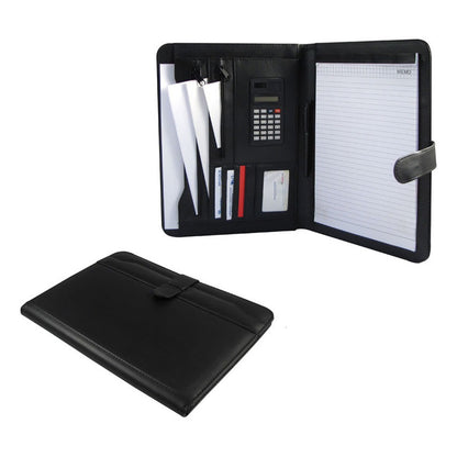 Carpeta Cuero Símil Negro Porta Documentos