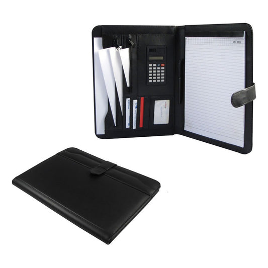 Carpeta Cuero Símil Negro Porta Documentos