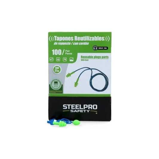 Tapón Auditivo Reutilizable 100 Pares En Bolsa Individual