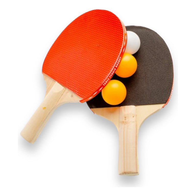 Set De Paletas De Ping Pong + 3 Pelotas