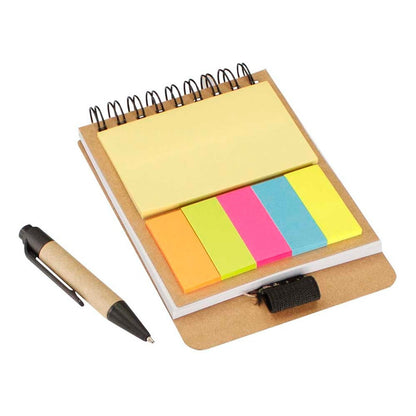 Set Libreta Ecológica de Bolsillo con Bolígrafo y Notas Adhesivas | 9x12 cm