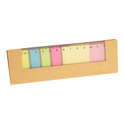 Set Ecológico Organizador 12cm: Regla y Notas Adhesivas Flúor | Pack x10