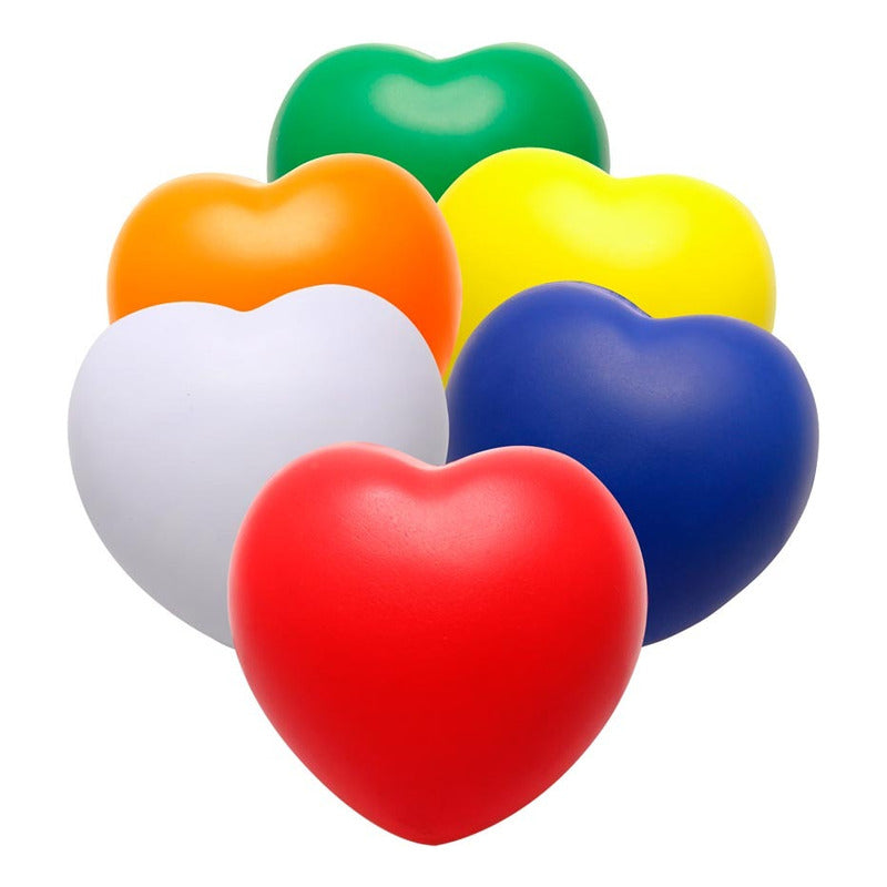 Corazones De Goma Anti-stress Pack 12 Unidades