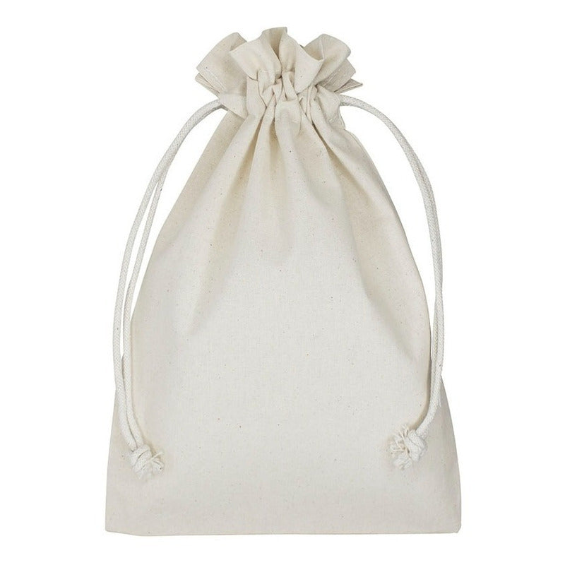 Bolsas de Algodón Color Negro con Cordón Tipo Saco 120 g/m² | Pack x10