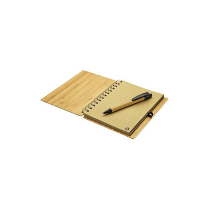 Pack x4 Cuadernos Ecológicos de Bambú Tapa Dura + Bolígrafo | Papel Kraft