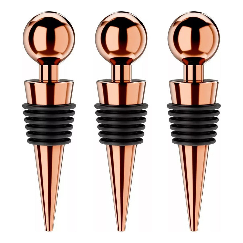 Pack De 3 Unidades Tapón De Vino Encobrizado