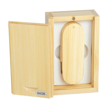 Pendrive de Bambú 64GB Giratorio con Estuche de Madera | USB Ecológico