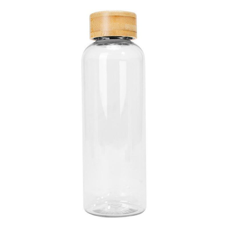 Botella Plástica Con Tapa Bamboo 550cc. Pack 10 Unidades