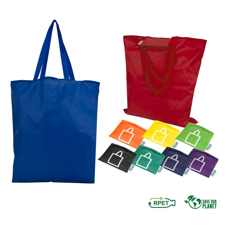 Bolsa De Compras Compactable En Tela Rpet Pack 5 Unds