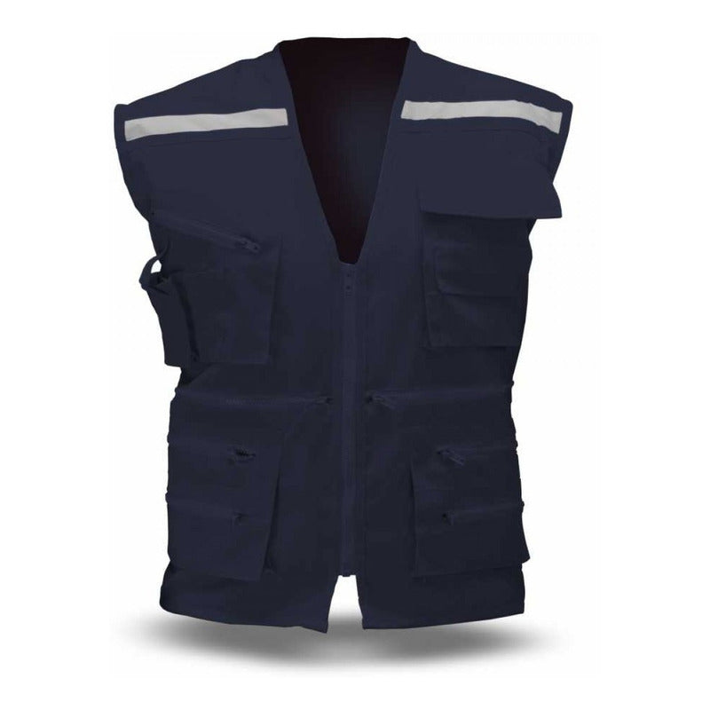 Chaleco Geologo Poplin Cinta Reflectante Colores Disponibles