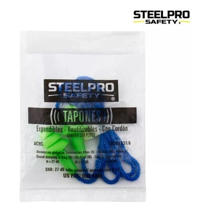 Tapón Auditivo Reutilizable C/cordón Bolsa Individual Pack10