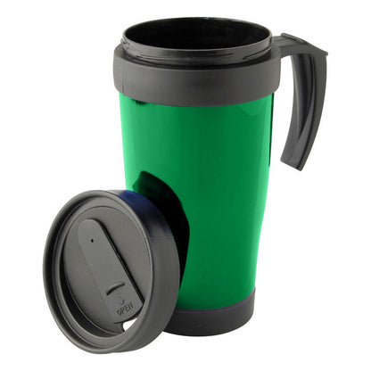 Mug Térmico De Doble Pared Aislante Con Tapa 450cc.