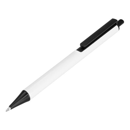 Bolígrafo Metálico Blanco Con Negro Pack 20 Unidades