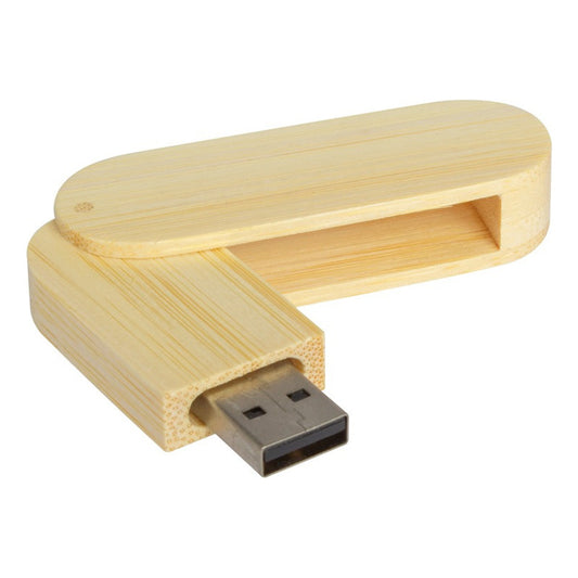 Pendrive de Bambú 64GB Giratorio con Estuche de Madera | USB Ecológico