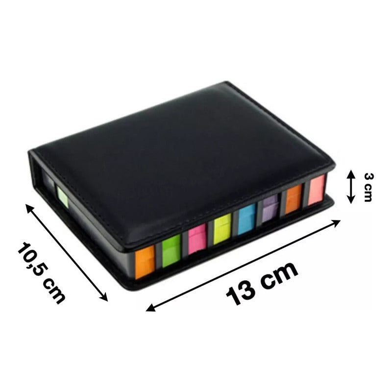 Set De Notas Adhesivas De Pu Negro Pack De 5 Unidades