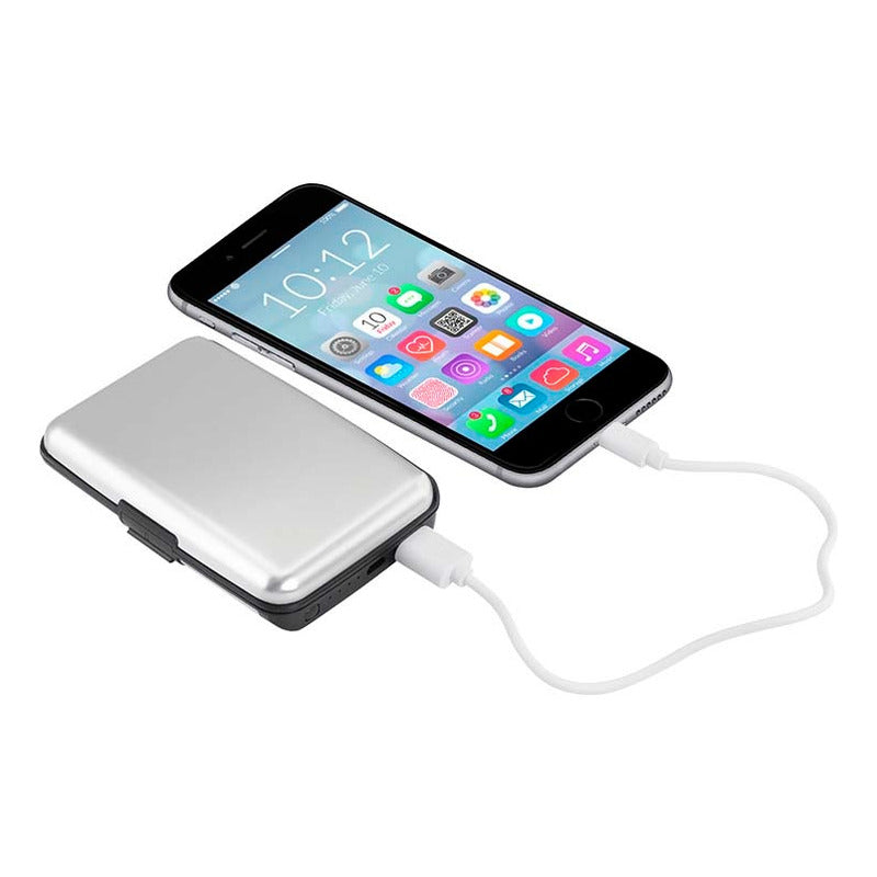 Porta-tarjetas Anti-clonación Rfid Con Power Bank, 2 Unds