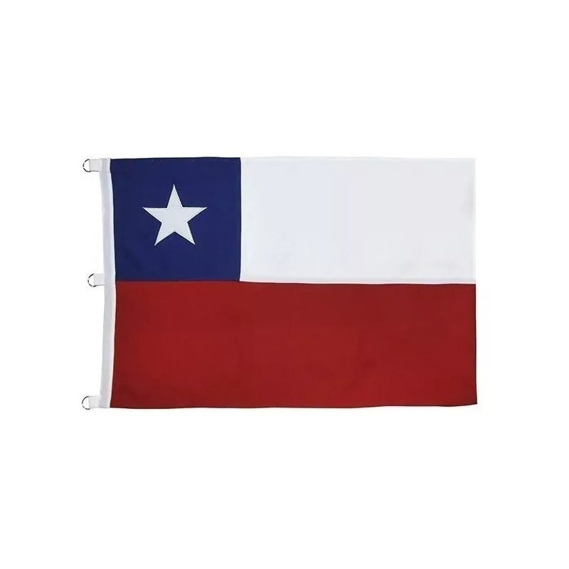 Bandera Chilena 60x90 Tela Trevira Estrella Bordada Calidad