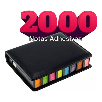 Set De Notas Adhesivas De Pu Negro Pack De 5 Unidades