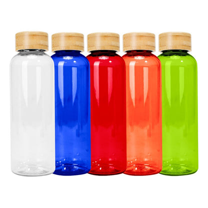 Botella Plástica Con Tapa Bamboo 550cc. Pack 10 Unidades