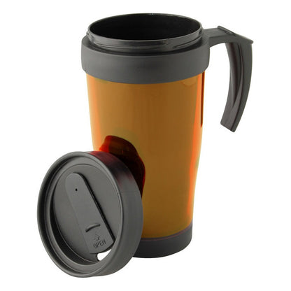 Mug Térmico De Doble Pared Aislante Con Tapa 450cc.