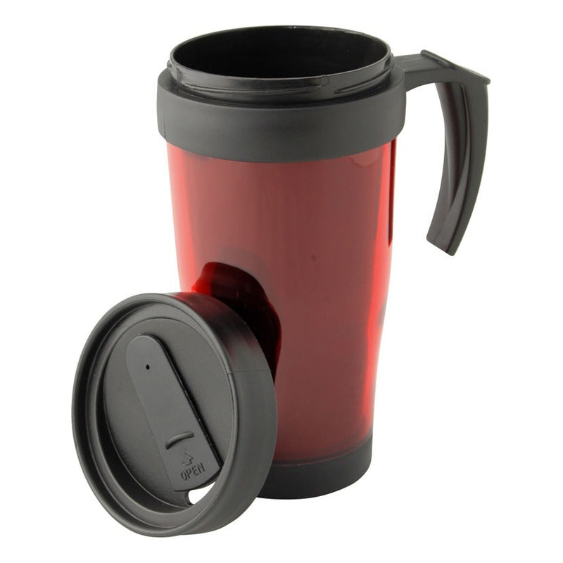 Mug Térmico De Doble Pared Aislante Con Tapa 450cc.