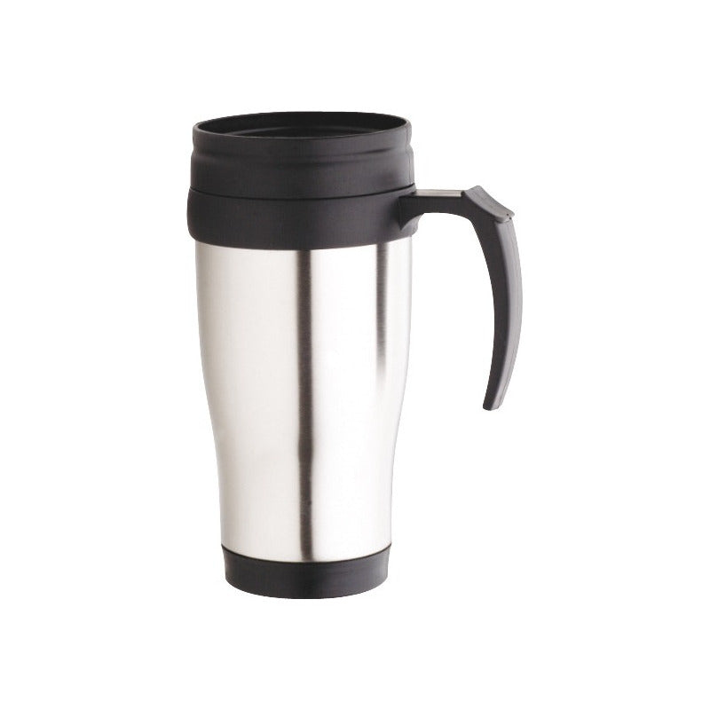 Mug Termico Pared De Acero Inoxidable Antivuelco 450cc.