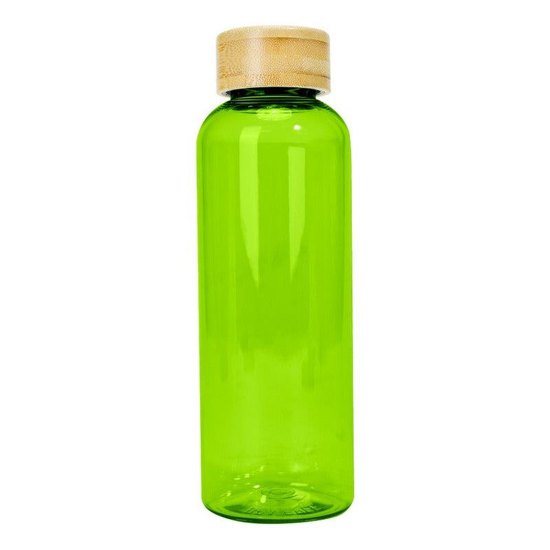 Botella Plástica Con Tapa Bamboo 550cc. Pack 10 Unidades