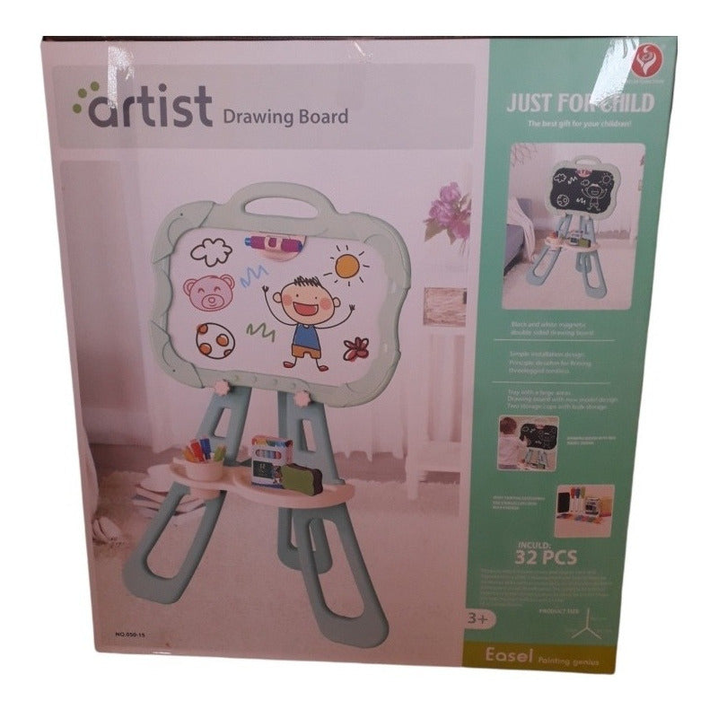 Pizarra Infantil Magnética Doble Con Atril Para Niños 2 En 1
