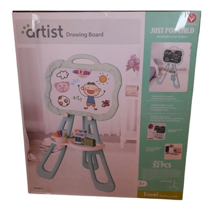 Pizarra Infantil Magnética Doble Con Atril Para Niños 2 En 1