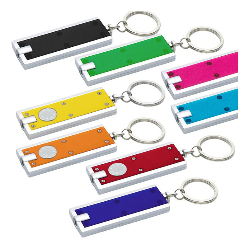 Llavero Linterna Luz Led Rectangular Pack 10 Unidades