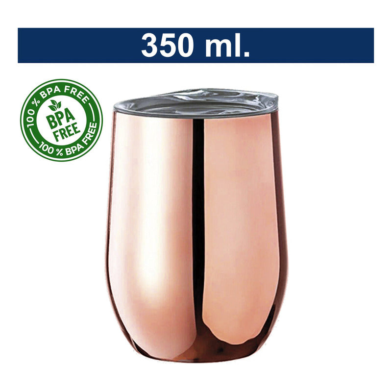 Vaso Mug Térmico Acero Inoxidable Encobrizado 350ml