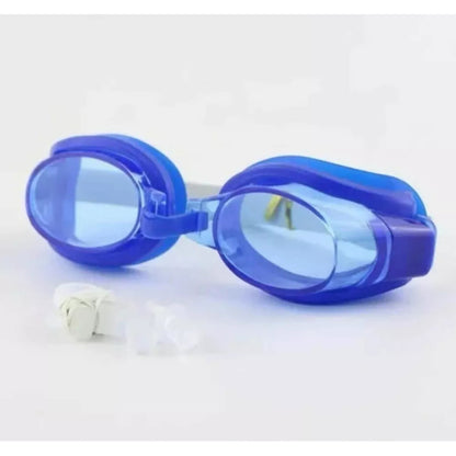 Lentes De Natacion + Tapon Oido Y Nariz Colores Ajustable