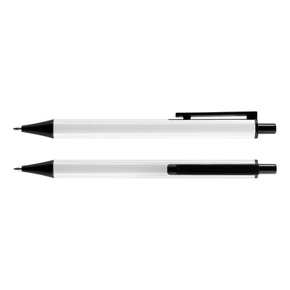 Bolígrafo Metálico Blanco Con Negro Pack 20 Unidades