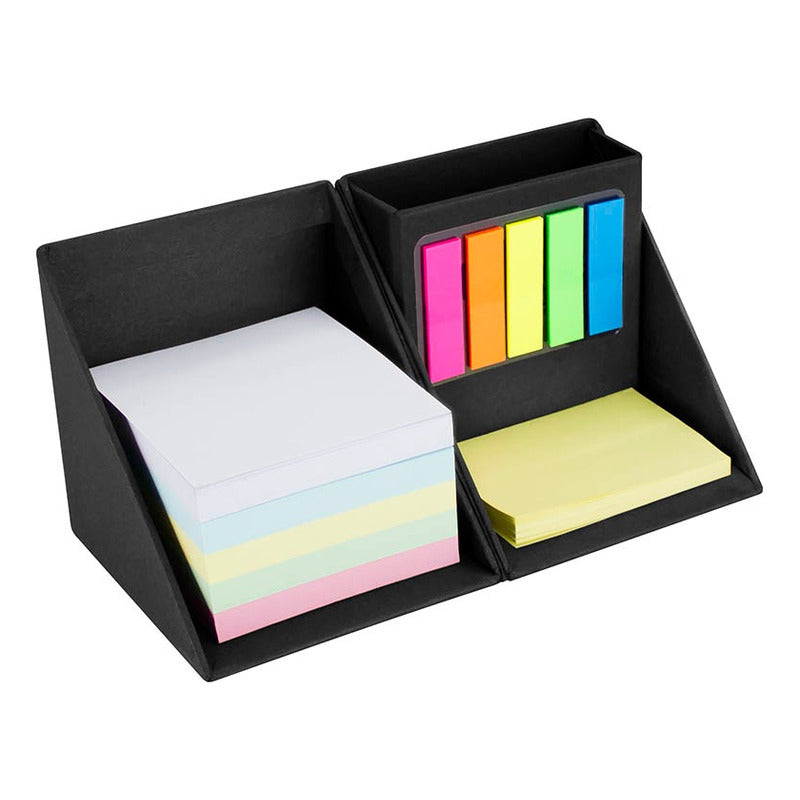 Set Cubo Organizador Ecológico Portalápices con Notas y Banderitas | 9.5 cm