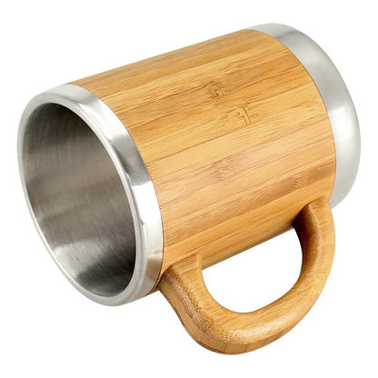Tazón Cervecero de Bambú 350 cc con Interior de Acero Inoxidable | Chopp Ecológico
