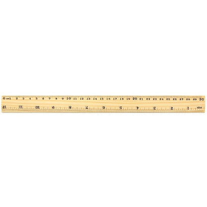 Regla de Madera Natural 30 cm / 12 Pulgadas Milimetrada | Pack x50 y x100