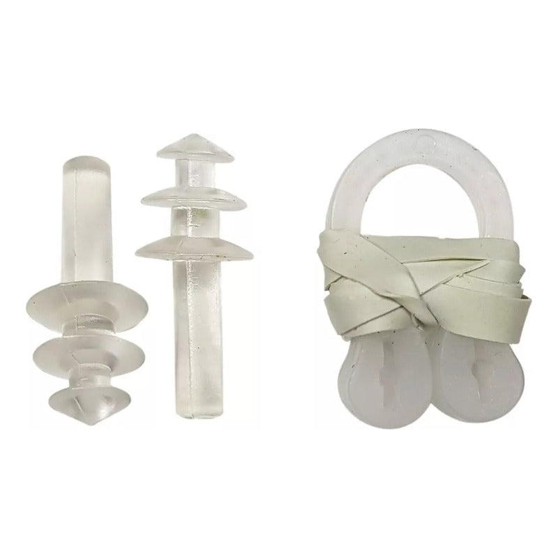 Set Gorro Natación + Gafas De Natación + Tapón Oidos Y Nariz