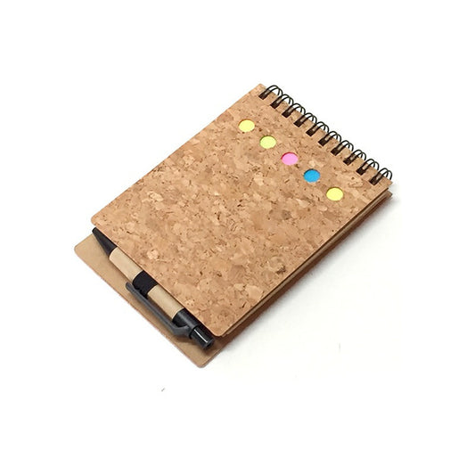 Set Libreta Ecológica con Tapa de Corcho, Notas y Bolígrafo | Pack x50