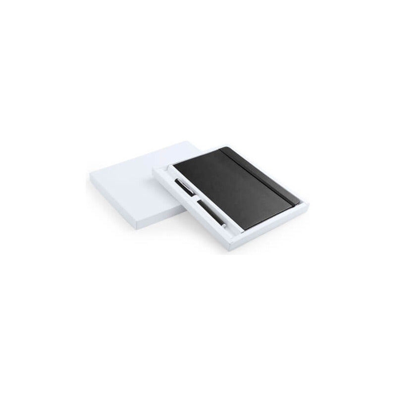 Libreta Elegante Diseño Cierre Elasticado Negro Set 2 Piezas